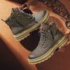 Men's High-Top Boots Genuine Leather Breathable Work Boots Trendy Autumn Winter Ankle Boot