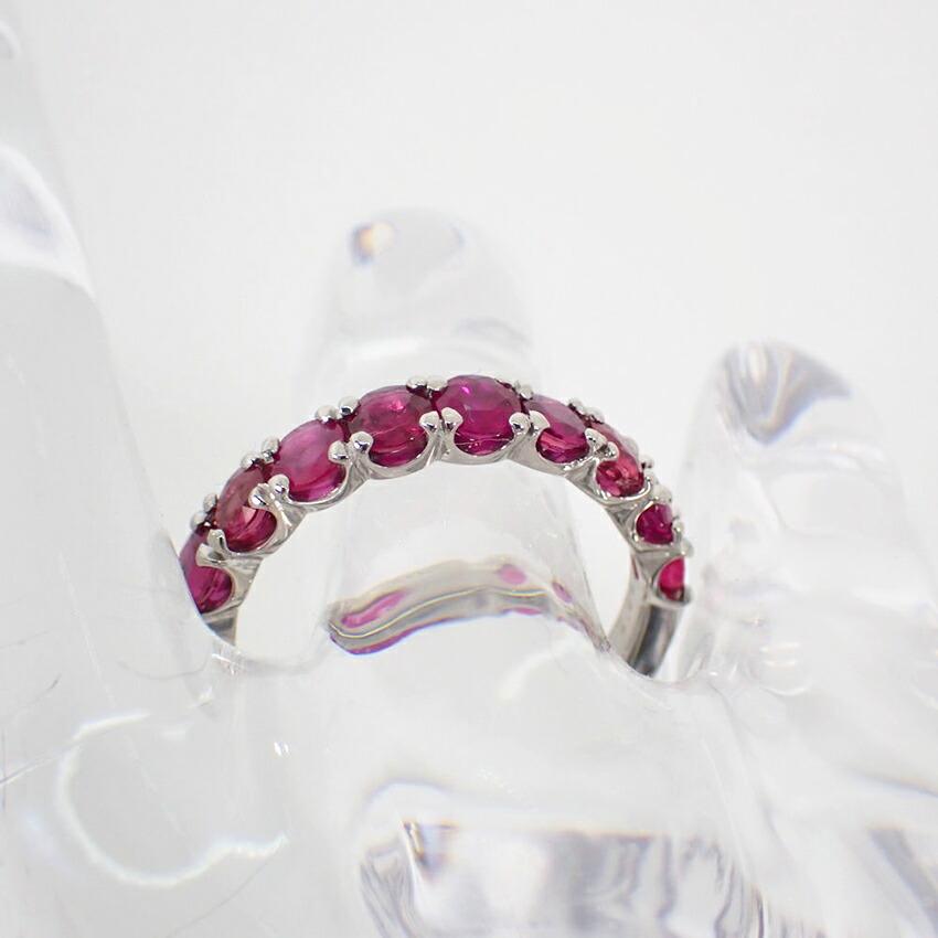 [New] Pt900 Ruby Eternity Ring/Size 13/j34-1