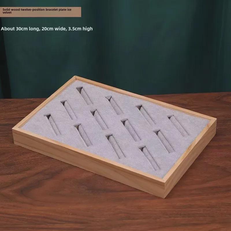 Solid Wood Jewelry Display Stand for Bracelets and Rings