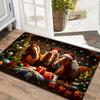 1pc Flannel Horse Rug Suitable for Living Room, Non-Slip Machine Washable with Horse Pattern, Soft Suitable for Bedroom, Kitchen, Hallway, Christmas T