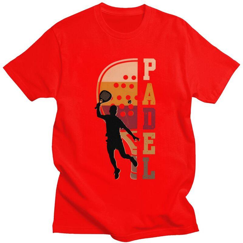 

Classic Retro Padel T Shirts Unisex ShortSleeve Tennis Racket Sport Tshirt Tee Tops 100 Cotton Loose Oversized Clothing S