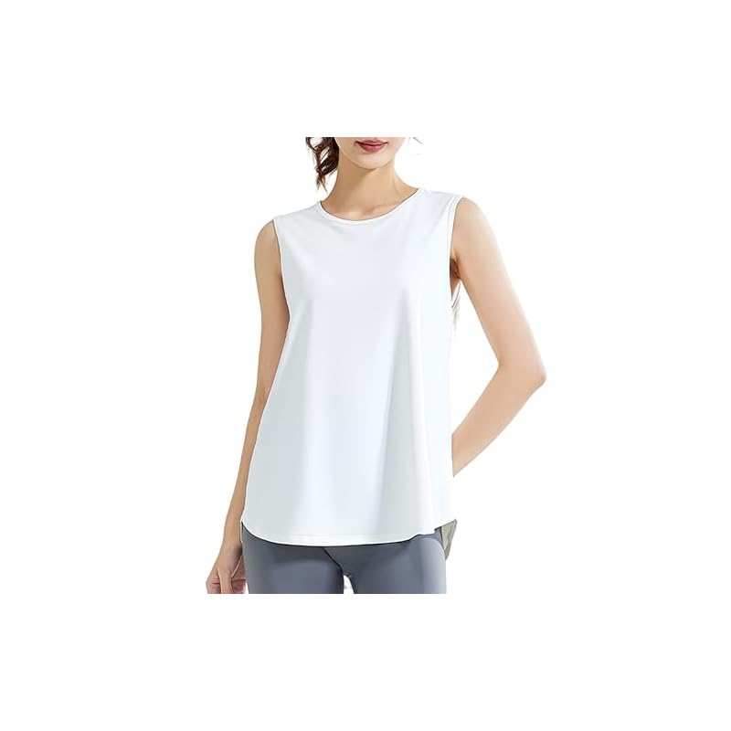 [Cloudstop] Women's Yoga Wear, Sports T-Shirt, Loose Fit Fitness Top, 2-Way Sleeveless, Stretch, Sweat-Wicking, Quick-Drying, Training, Body-Shaping
