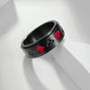 8mm Black Stainless Steel Rotatable Ring for Men Punk Vintage Lucky Playing Card Poker Mens Accessories