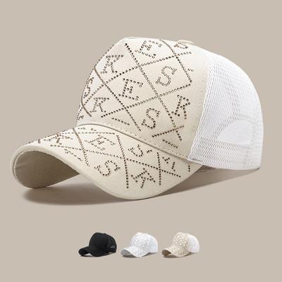 Frauen Strass Baseball Cap Sonnenschutz Frühling Sommer Mesh Cap Sonnenblende Hüte Angeln Hut Peak Cap