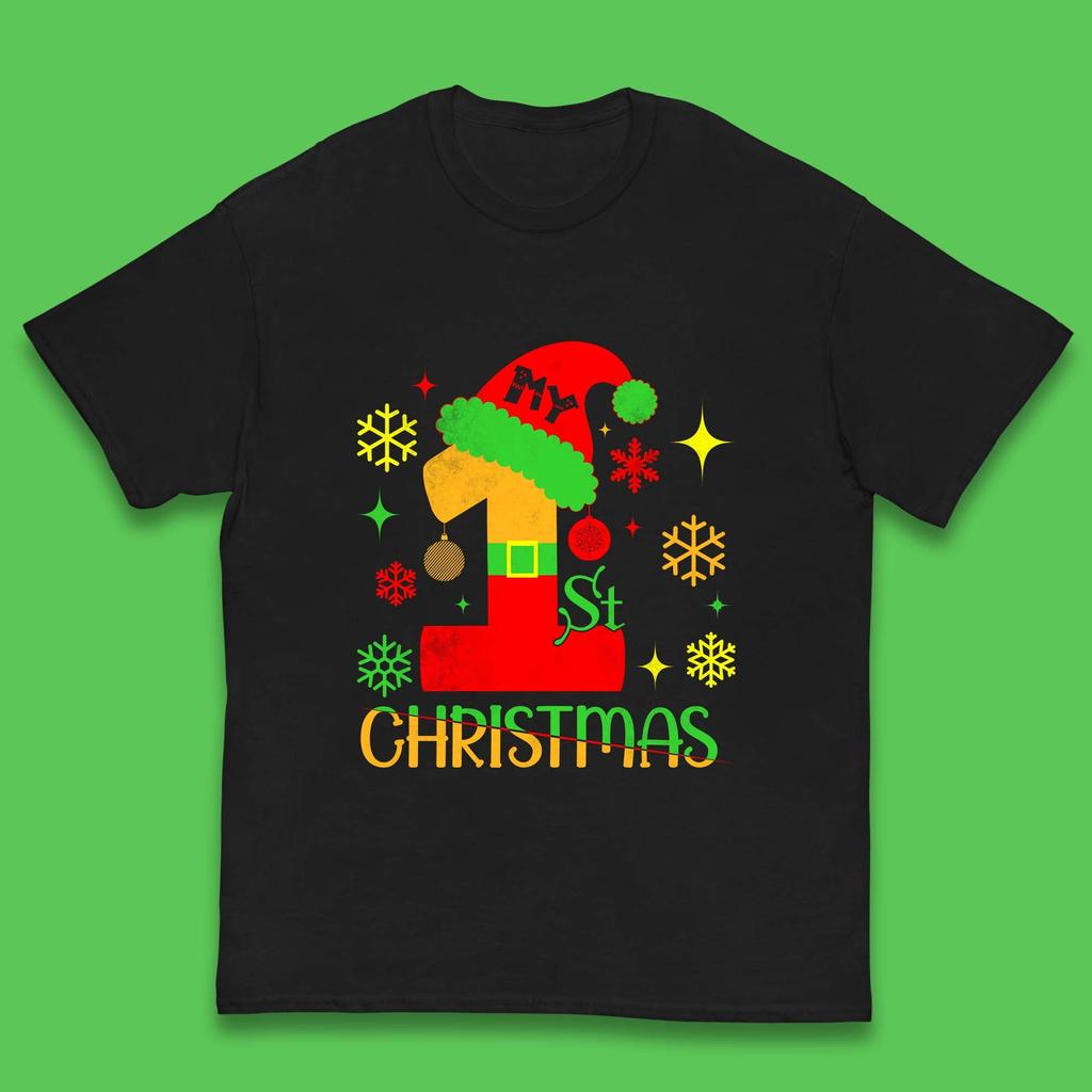 Christmas Kids T Shirt My 1st Christmas Santa Claus Costume Top