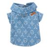 Cat Casual Style Denim Shirt Autumn and Winter Dog Trendy Cool Can Be Towed Pet Teddy Than Bear Can Be Towed Clothes