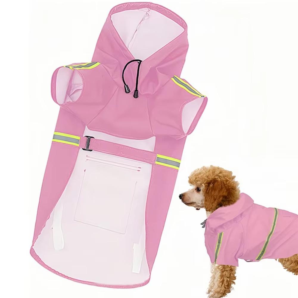 High-Visibility Rain Coat Adjustable Pet Coat Easily Wearable Pet Rain Jacket  Outdoor