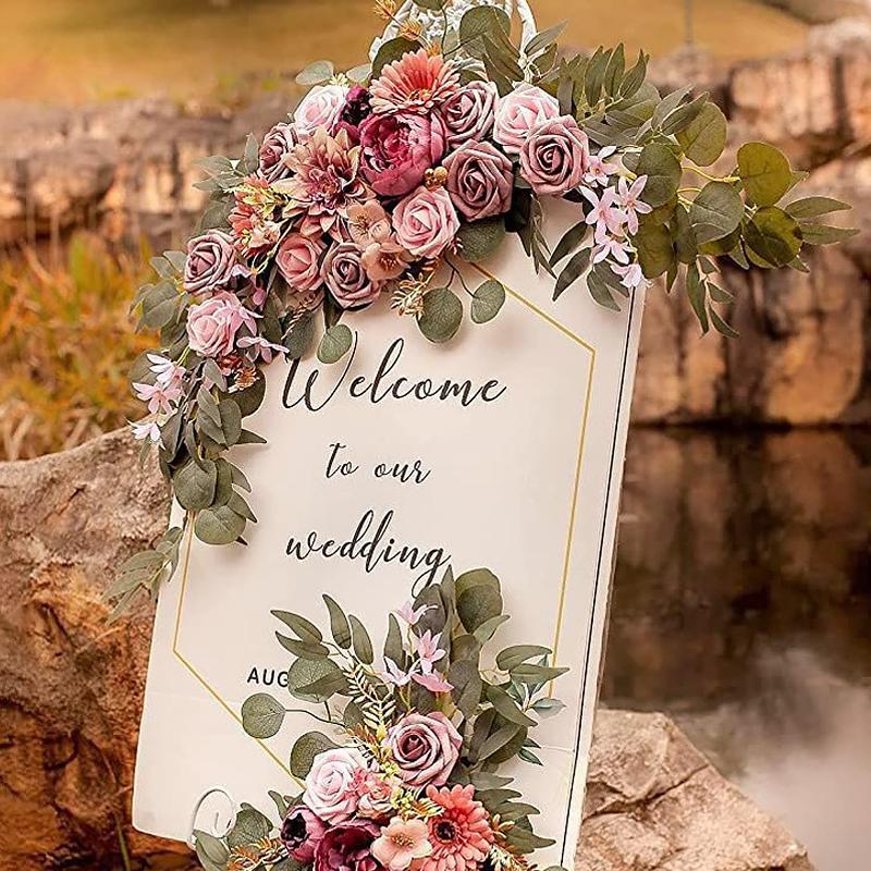 Artificial Flower Wedding Arch Door Frieze Decoration Bohemian Large Flower Pendant Wedding Ceremony Christmas Door Floral Decor