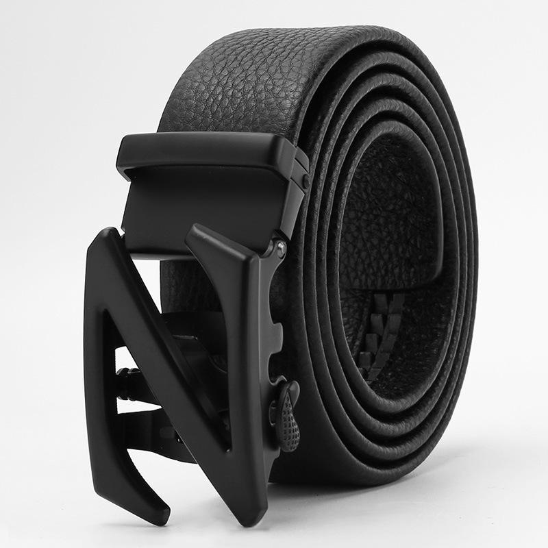 New Style Lace Covered Lychee Patterned Belt  Men's Automatic Buckle Business and Casual Belt