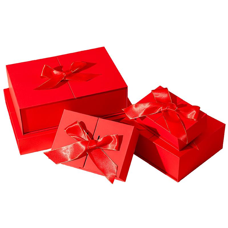Festive Red Double-Door Gift Box: Lipstick & Perfume Set
