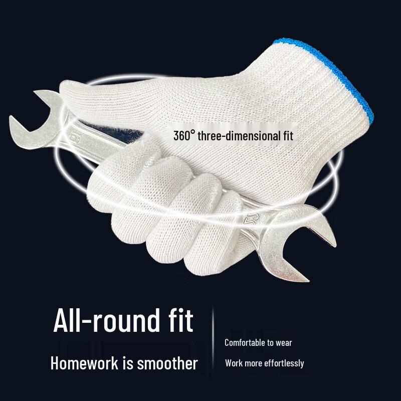 NHZHIWNHZHIW Heavy-Duty White Cotton Work Gloves