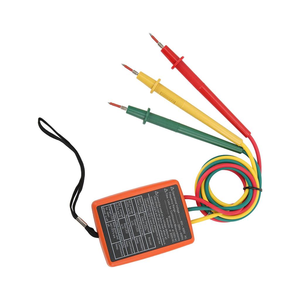 Three-phase AC phase sequence tester, non-contact buzzer, 3-phase sequence presence rotation tester SM852B AC 60~600V ABS