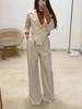 Women's Formal Business Suit Set - Blazer Top & Trousers