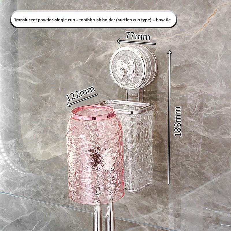 Toothbrush Rack, Wall-mounted Electric Toothbrush Stand Without Drilling Holes, Brushing Cup, Mouthwash Cup, Dental Ware Set, Suction Cup