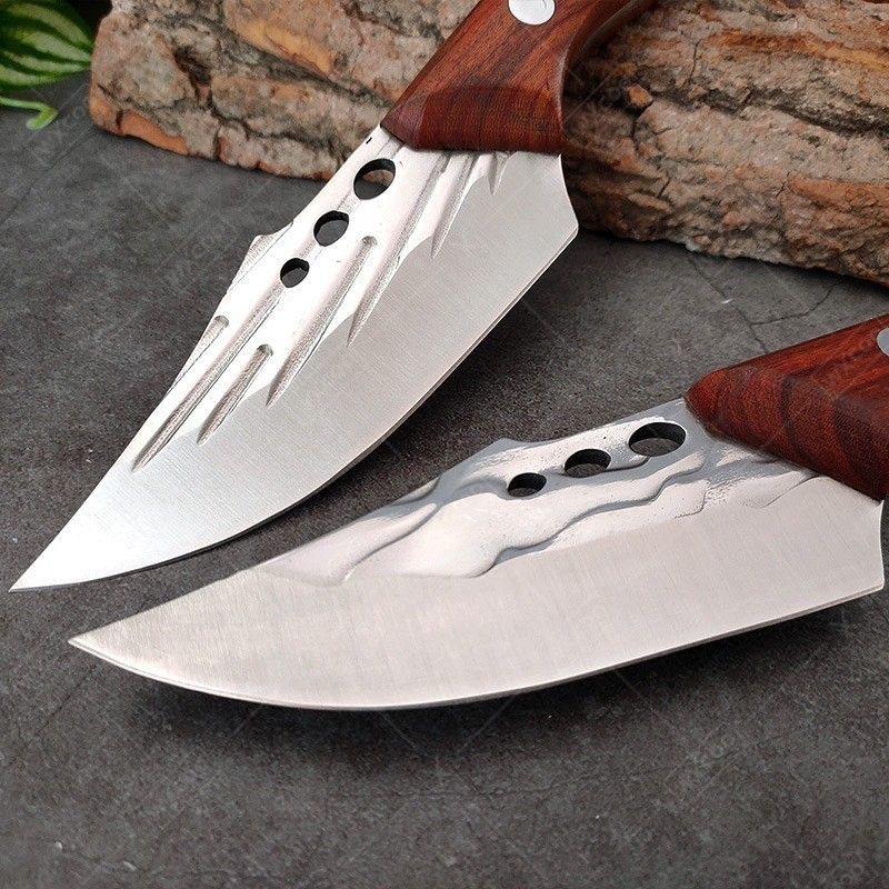 Handmade Forged Chef Butcher Cleaver Stainless Steel Multi-Purpose Professional Kitchen Knives for Fruit BBQ Cooking