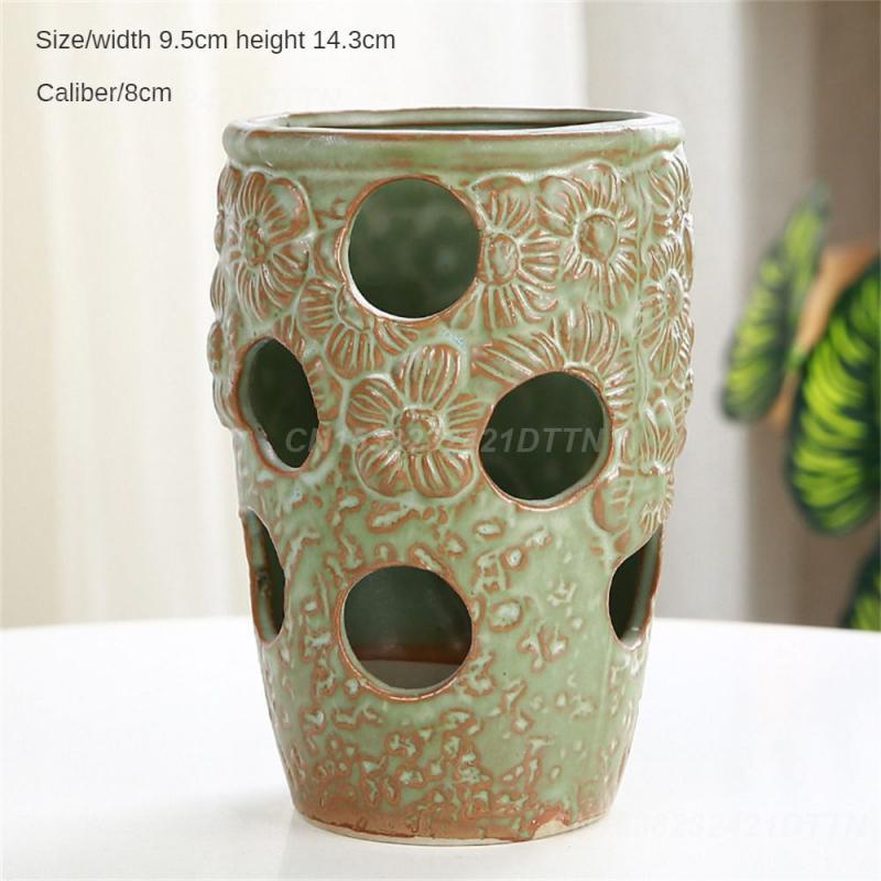 Ceramic Flowerpot Breathable Breathable Holes Creativity Personalized Vase Flower Pot Caves Style Artistic Desktop Decoration