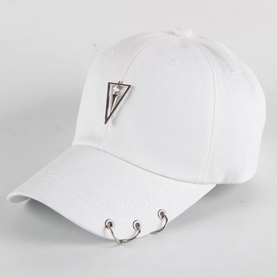 Casquette de baseball Hip Hop à chaîne personnalisée, anneau de perçage créatif, Punk décontracté, solide, réglable, unisexe, chapeau à rabat, casquette de golf, chapeau de voyage