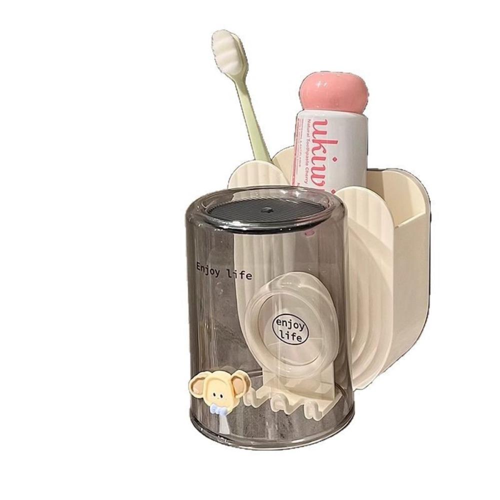 Punch-Free Toothbrush Holder Plastic Toothbrush Cup Set Gargle Cup Storage Rack  Bathroom Accessery
