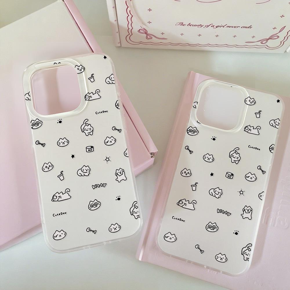Painted Phone Case for iPhone 12 13 15 16 iPhone 16 12 13 14 15 Pro  14 15 16 Pro Max Coverage Shockproof Anti-Fingerprint Fresh Style Protective Case