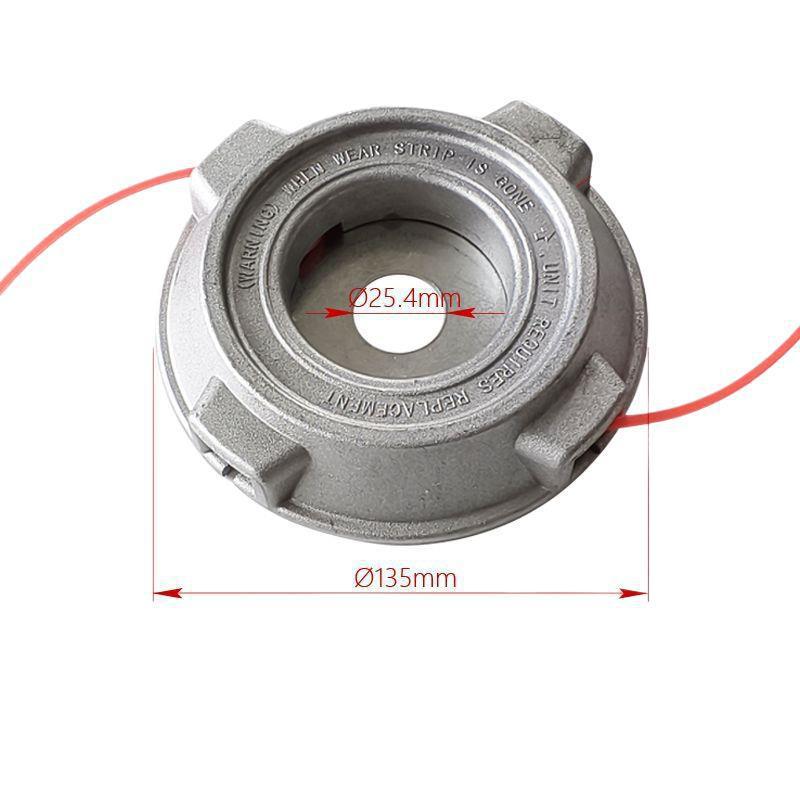 Cap de mașină de tuns iarba universal rezistent la uzură: Carcasă groasă din aluminiu cu fir de tuns din nailon și sârmă de oțel.