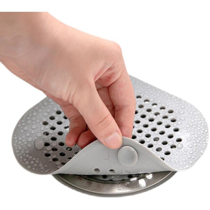 3/5/10PCS Silicone Square Shower Drain Hair Catcher, Anti-Clogging Sink Strainer with Suction Cups, Drain Protector (GRAY,3pcs)