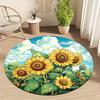 Sunflower's Bright Style Flannel-printed Round Floor Mats Are Slip-resistant Suitable Living Room Bedroom Terrace Garden Carpets