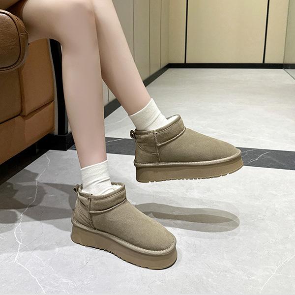 Winter Suede Thick-Sole Snow Boots Fleece-Lined Thickened Cotton Boots Casual Cotton Boots