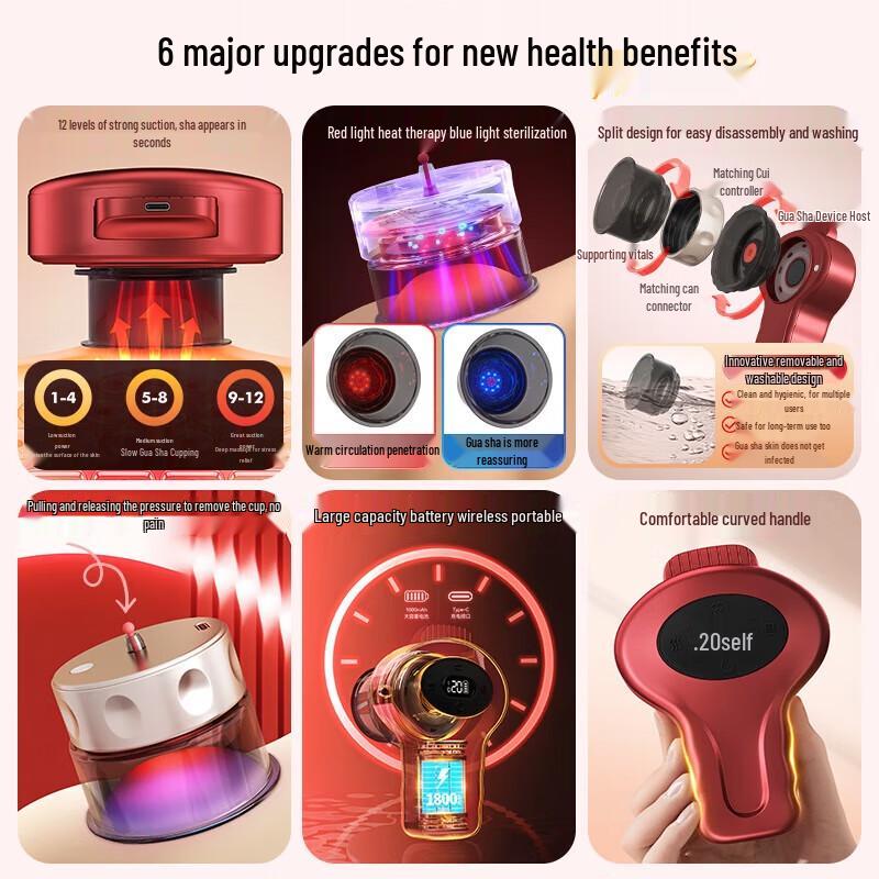 AUX Electric Cupping & Scraping Massager with Heat and Suction