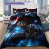 Juego de Ropa de Cama con Estampado de Dibujos Animados Colcha Funda de Colcha Funda de Almohada Decoración del Hogar Regalo de Cumpleaños (1 * funda nórdica + 2 * fundas de almohada, sin núcleo)