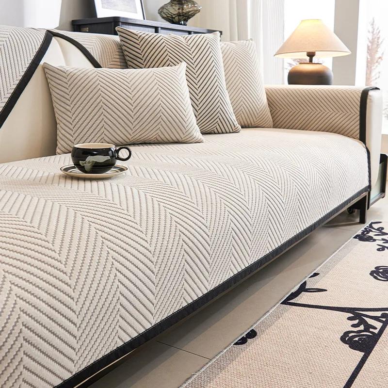 

Зимняя короткая плюшевая диванная подушка, нескользящая подушка для сидения в скандинавском стиле, четыре сезона, утолщенный тканевый чехол для дивана с волнистым узором 70x70cm 1pcs