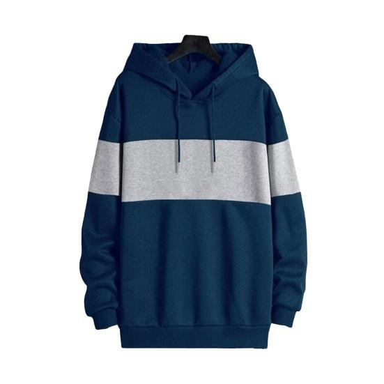 

Мужская толстовка с капюшоном на осень-зиму, контрастного цвета, с длинными рукавами, эластичными манжетами и подолом, тонкая повседневная одежда, повседневный спортивный топ M