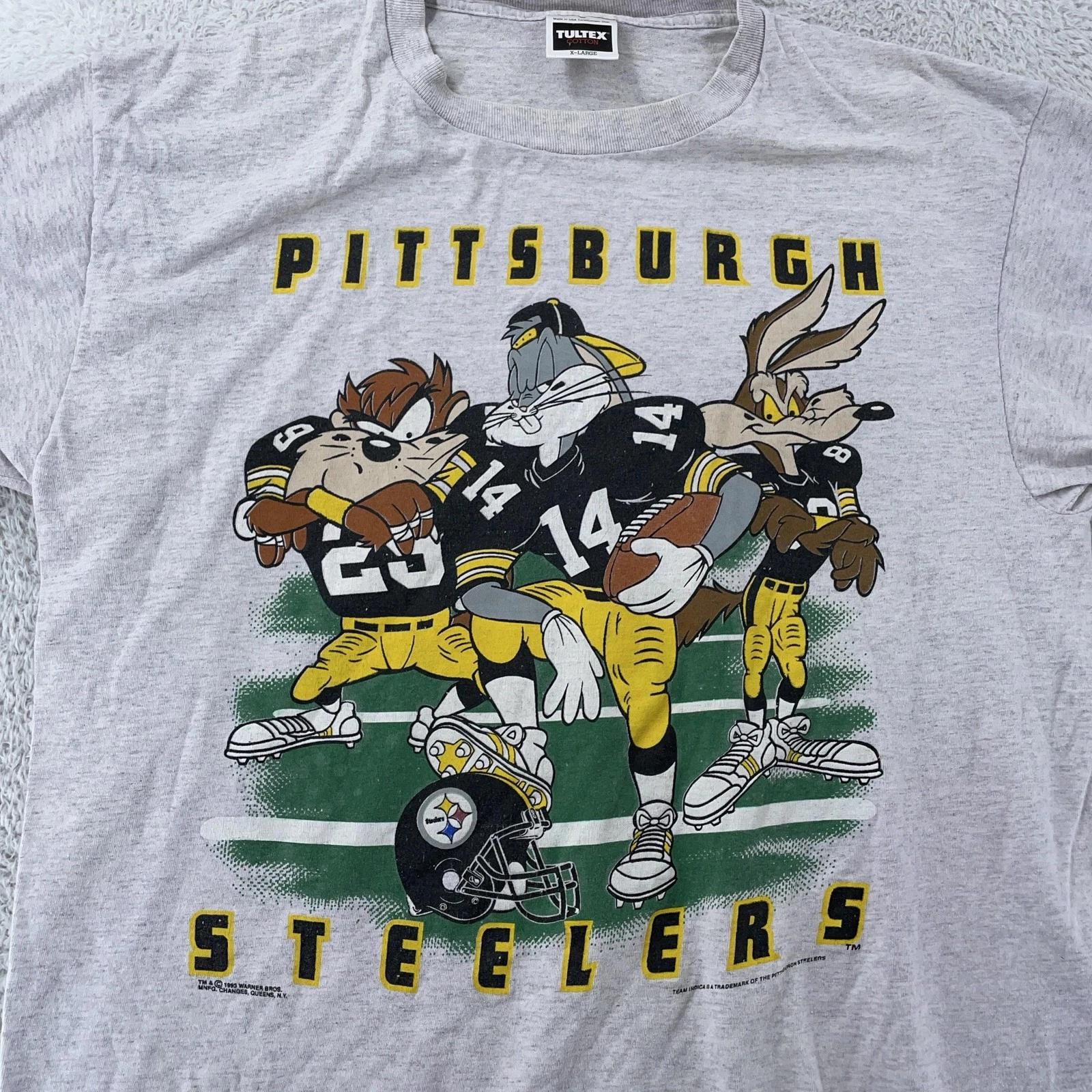 Vintage Pittsburgh Steelers Taz Looney Tunes T-Shirt Mens XL NFL Football 90s L