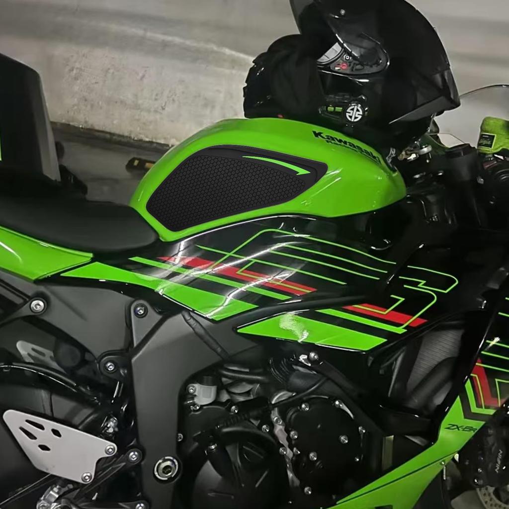 LEDISHUN Traction Pad Tank Kit for Kawasaki ZX-6R (2024) 8BL-ZX636J (Green)