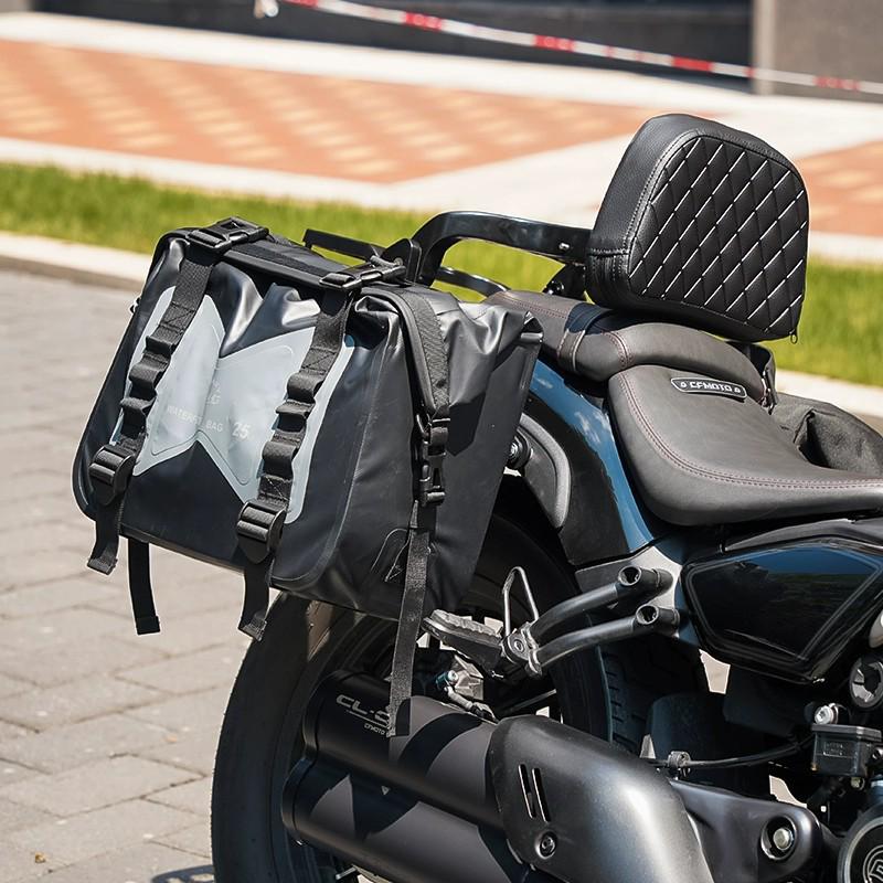 CFMOTO 450clc Upgrade: Anti-Fall Bumper, Retro Side Bag, Helmet Bag, Foldable Backrest, Luggage Rack