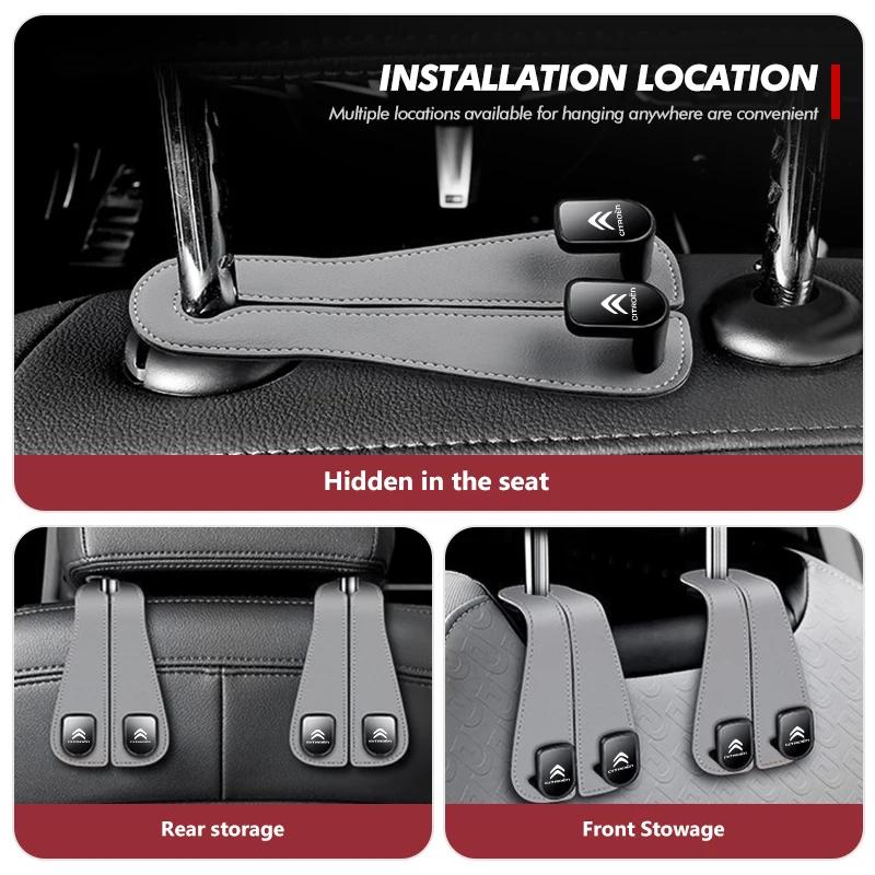 AGY1 Car Seat Back Headrest Hook Strong Load-bearing Storage Hanger For Citroen Jumper Celysee Cactus Picasso Aircross Saxo Grand