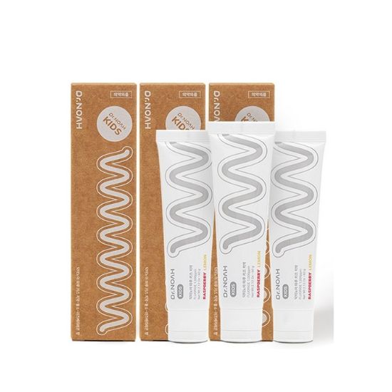 Dr. Noah Kids Fluoride Toothbrush Raspberry Lemon Scent 60g Pack of 3