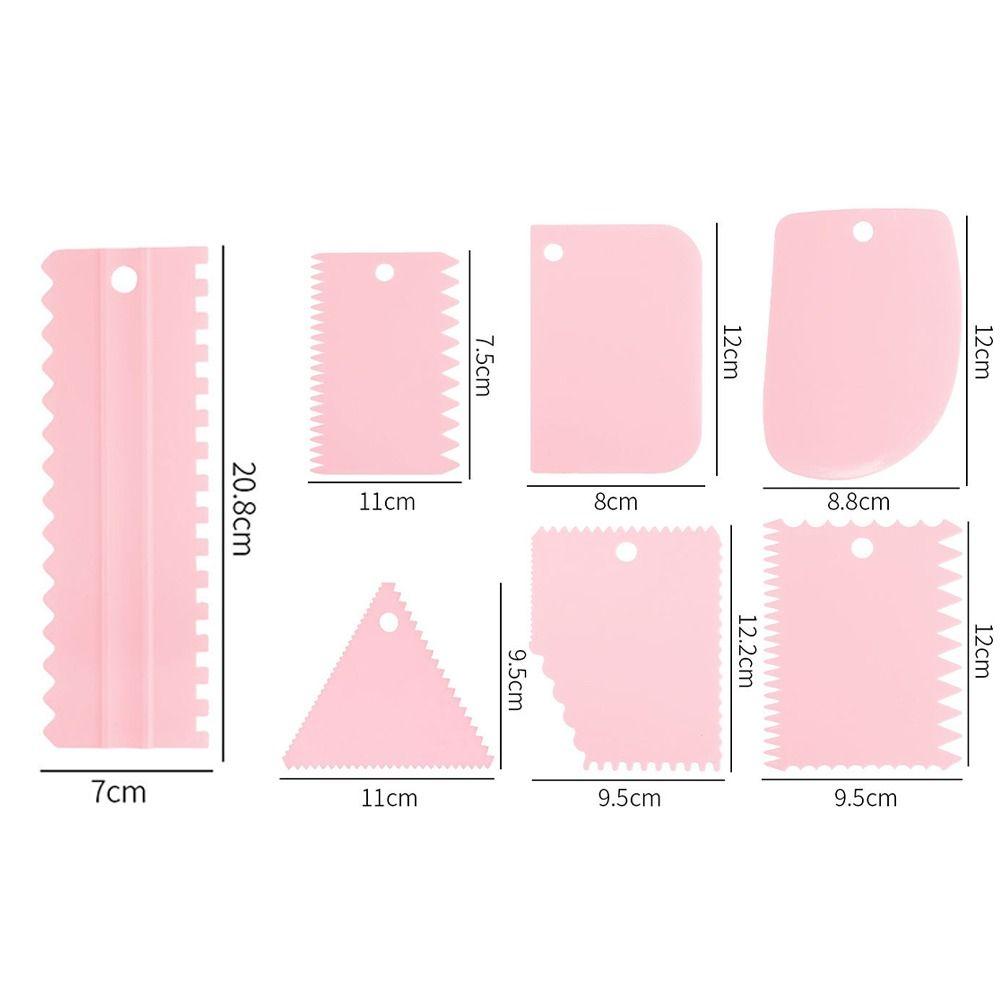 10pcs Set Icing Spatula Double Sided Cake Cream Scraper DIY Plastic Serrated Cream Scraper Cake Decorating Comb Kitchen