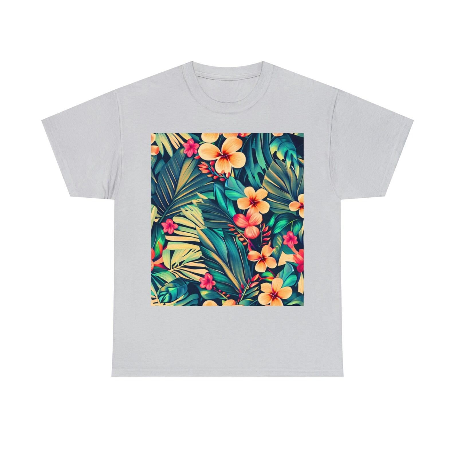 Tropical Leaves and yellow flowers Tee 150