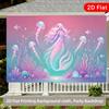2D Plane, Beautiful Dream Mermaid Background Cloth, Indoor and Outdoor Party, Suitable for Room Decoration, Polyester