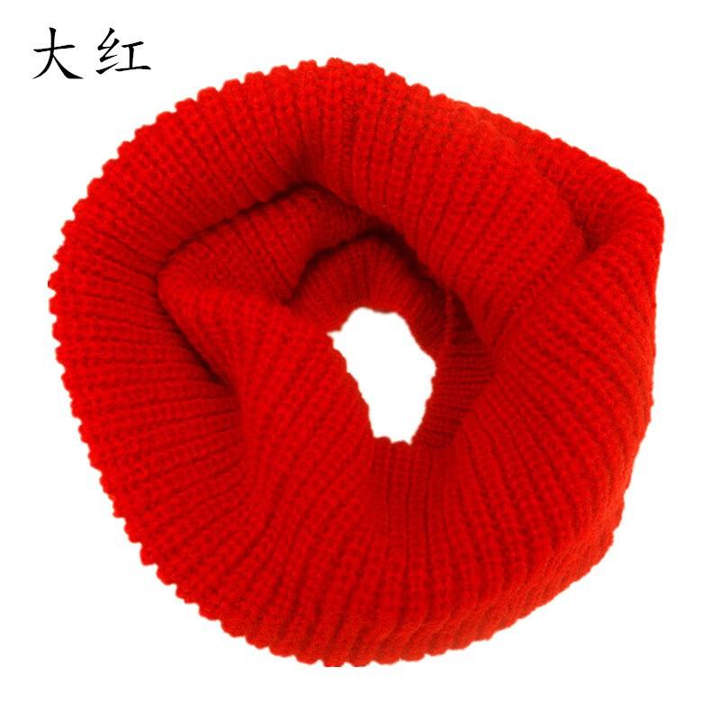 Unisex Knitted Infinity Scarf Double Loop Warm Winter Neck Warmer Cable Stitch Solid Color