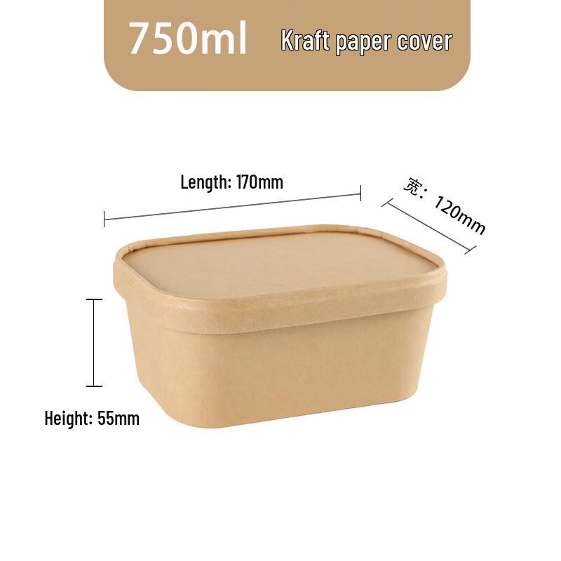 Changbaosen 750ml Disposable Kraft Paper Bento Box