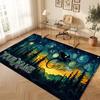 Mountain Landscape Theme Crystal Velvet Floor Rug Personalized Custom Name Text Warm Carpet Home Decoration