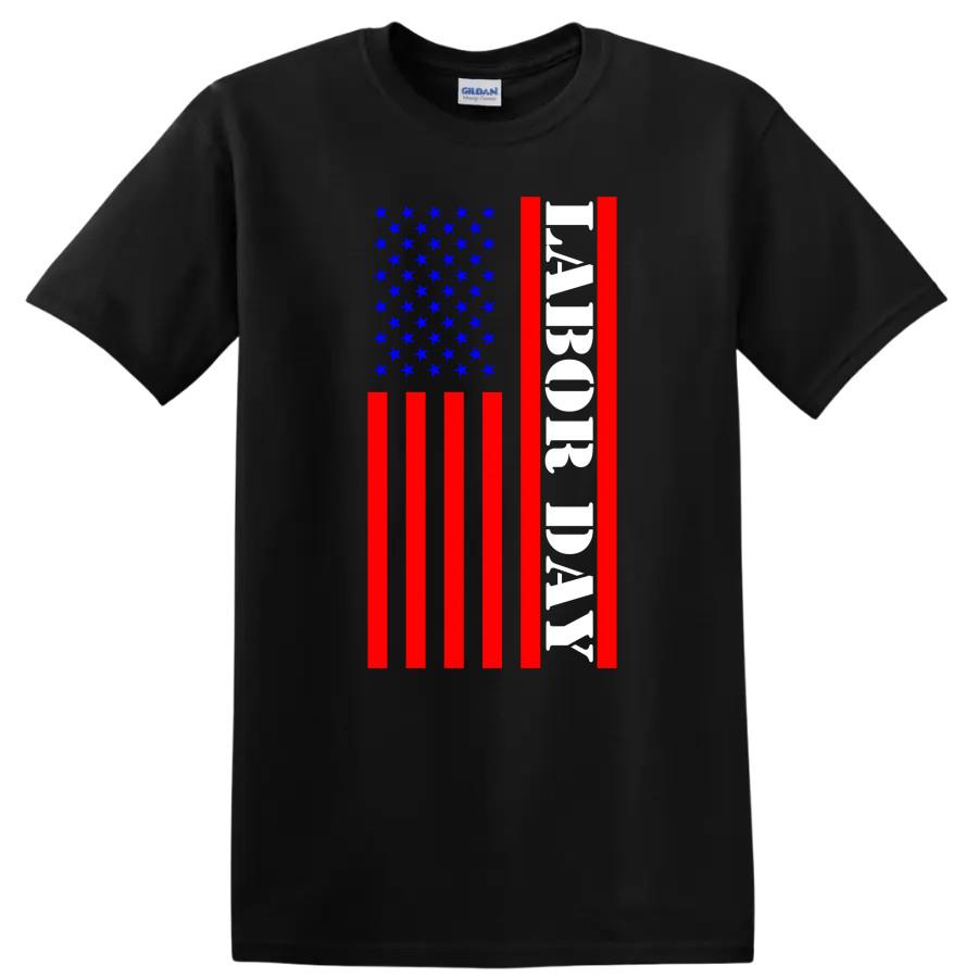 Labor Day American Flag T Shirt Patriotic Gift Tee for Men and Women
