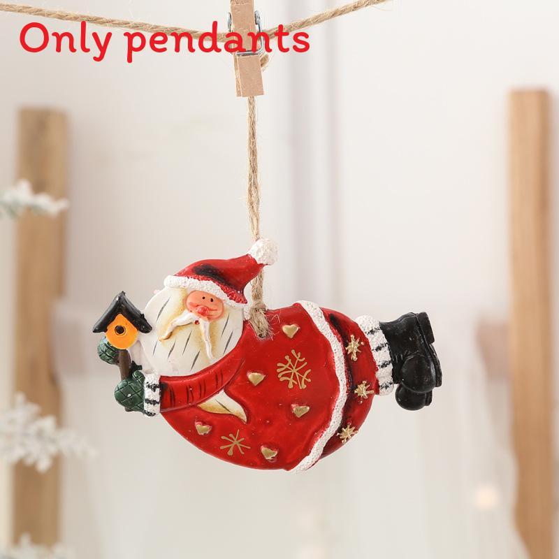 Christmas Holiday Tree Ornaments With Resin Santas Snowmen And Classic Festive Figures
