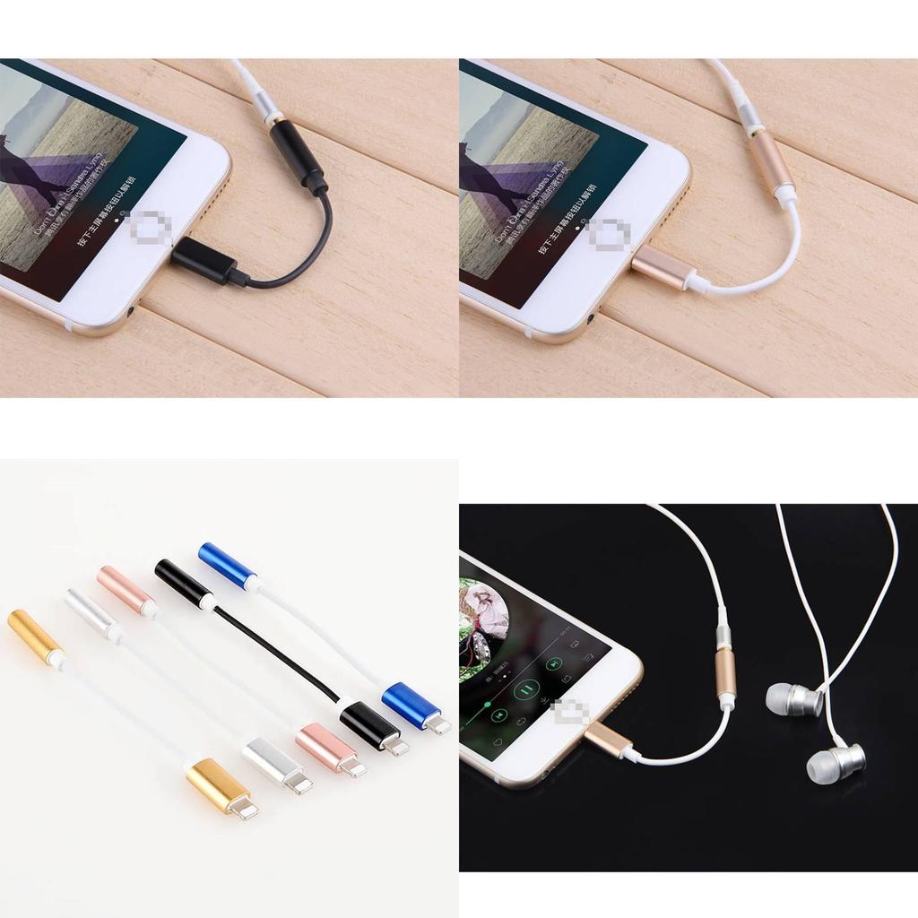 Apple Iphone7 Lightning Audio Adapter With Gold Silver Rose Gold Black Finish For All Systems
