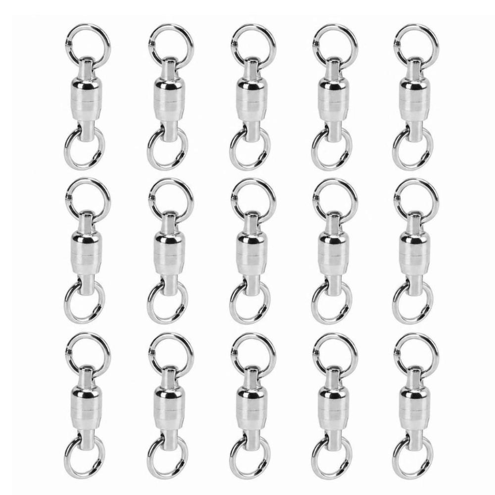 20PCS Flexible Rotation Dual Ball Bearing Swivel Fishing Swivel Connector  Fishing Hook Connector,