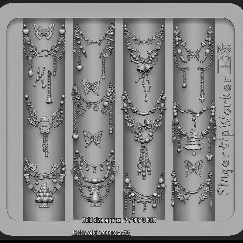 3D Bow & Bead Nail Art Silicone Mold for Christmas DIY Decorations