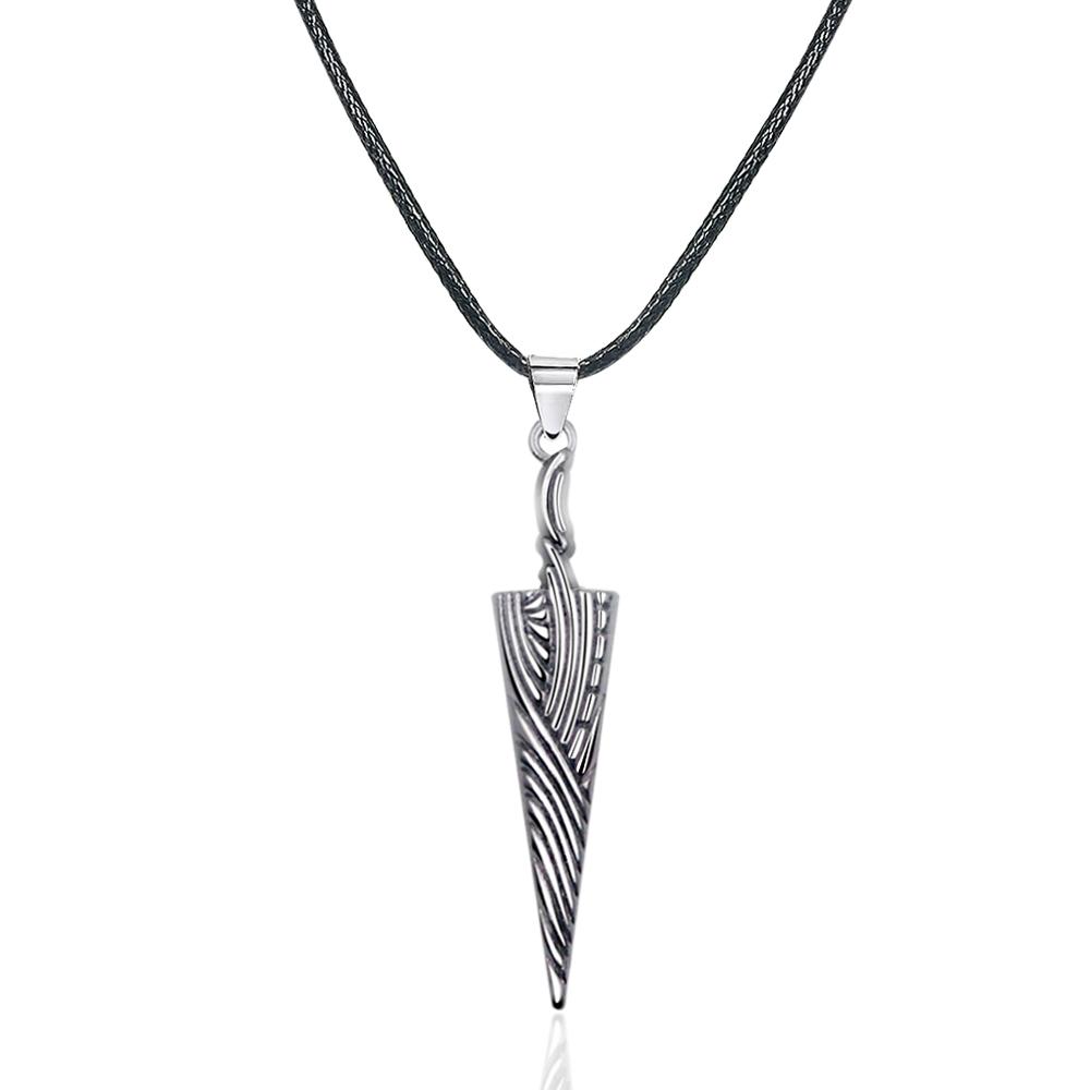 Anime Hollow Knight Pure Nail Sword Bone Pendant Necklace Fashion Geometry Rope Chain Choker Necklace for Women Men Cool Jewelry