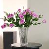 8Pcs Purple Faux Eustoma Bouquet Soft Touch Silk Lisianthus Flowers Home Decor Wedding Centerpiece Floral Arrangement Bouquet