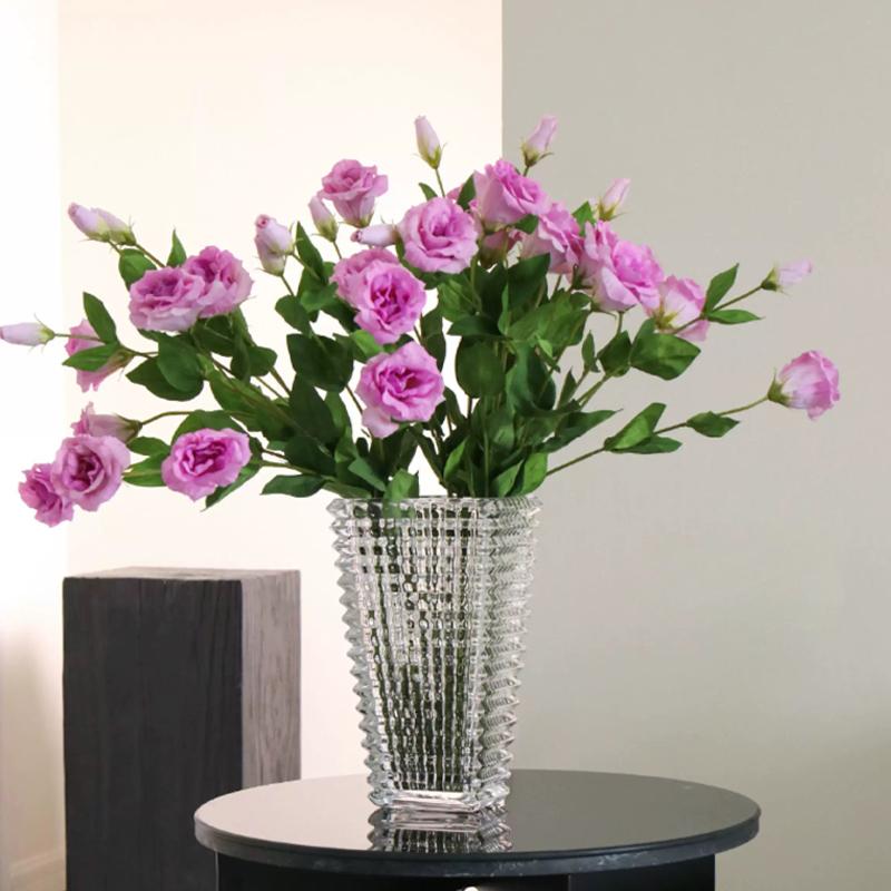 8Pcs Purple Faux Eustoma Bouquet Soft Touch Silk Lisianthus Flowers Home Decor Wedding Centerpiece Floral Arrangement Bouquet